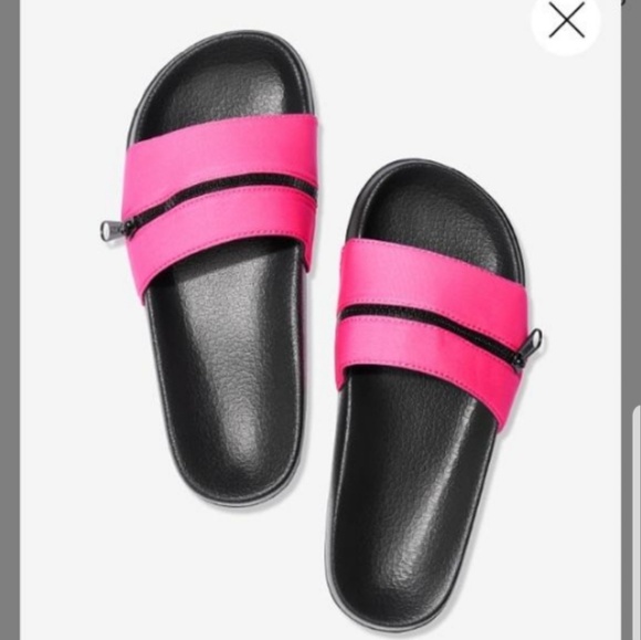 💕HP 7/16💕 PINK ZIPPER SLIDES - Picture 2 of 7